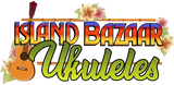 Colorful Island Bazaar Ukuleles logo with tropical elements for Fishman AG0 Undersaddle.