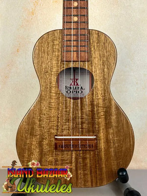 Wooden KoAloha Opio Concert Ukulele with Koa body and rosewood fretboard, gig bag included
