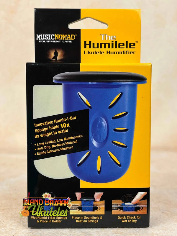 Blue Ukulele Humidifier with Yellow Sun Design for Concert Acacia Ukulele Beginners Bundle