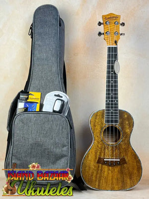 Beautiful Concert Mango Ukulele featuring unique spalted wood grain, perfect for beginners