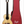 Natural wood acoustic travel guitar with red Flight carrying case for Flight Sophia Soundwave