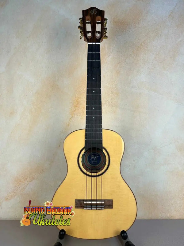 Natural-colored Flight Sophia Soundwave Tenor Uke with black fretboard and rosette