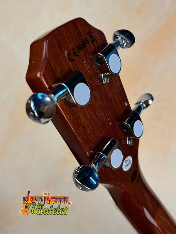 Guitar headstock with chrome tuning pegs for Flight Centurion GT Tenor Electric Ukulele