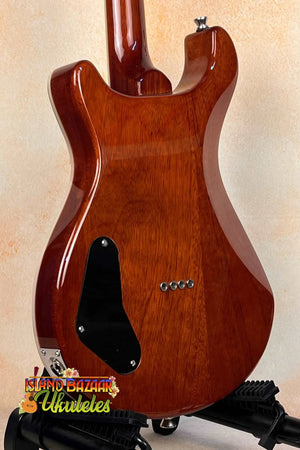 Wooden electric bass guitar with glossy brown finish for Flight Vanguard TPP Tenor Electric Ukulele