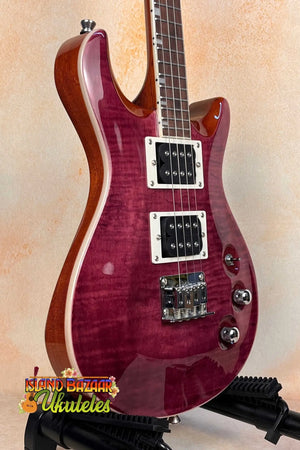 Beautiful burgundy PRS electric guitar featured with Flight Vanguard TPP tenor electric ukulele