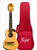 Flight Victoria Tenor EQ-A Ukulele with red carrying case for easy transport