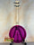 Purple transparent Gold Tone Banjo Ukulele Gem Amethyst See-Through with white neck