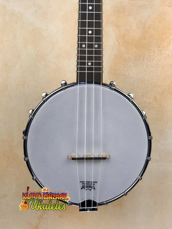 Goldtone Concert Banjolele with white head and black binding, maple rimmed design