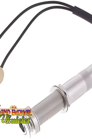 Metal audio adapter with beige earbuds for K&K Aloha Twin Double-Sensor Ukulele Pickup