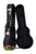 Black hardshell Kala Archtop Baritone Ukulele Case with chrome latches and plush lining