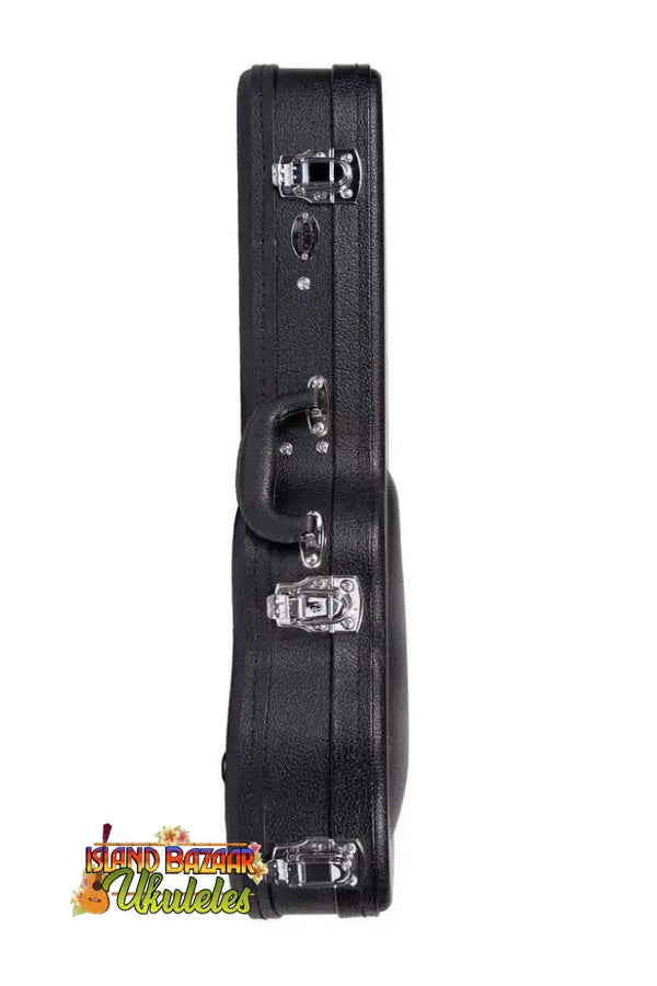 Black hardshell guitar case with metal latches for Kala Archtop Concert Ukulele