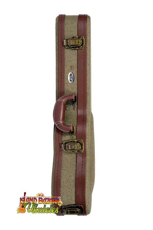 Vintage Olive Tweed Hardcase with Brass Latches for Kala Archtop Tenor Ukulele