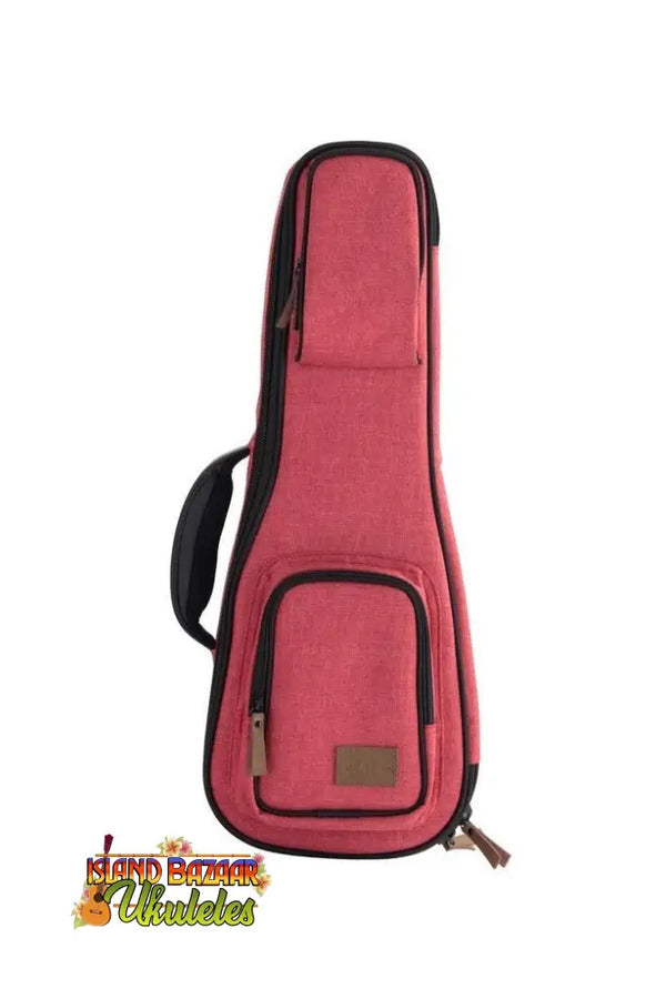 Red padded baritone ukulele case with black trim from Sonoma Coast Collection