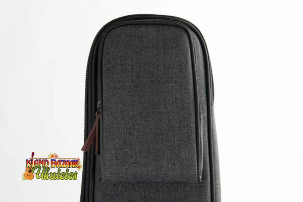 Dark textured backpack with zipper closure for Kala Baritone Ukulele, Sonoma Coast Collection