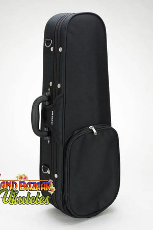 Black hardshell violin case with side pocket for Kala Baritone Ukulele Hard Foam Case