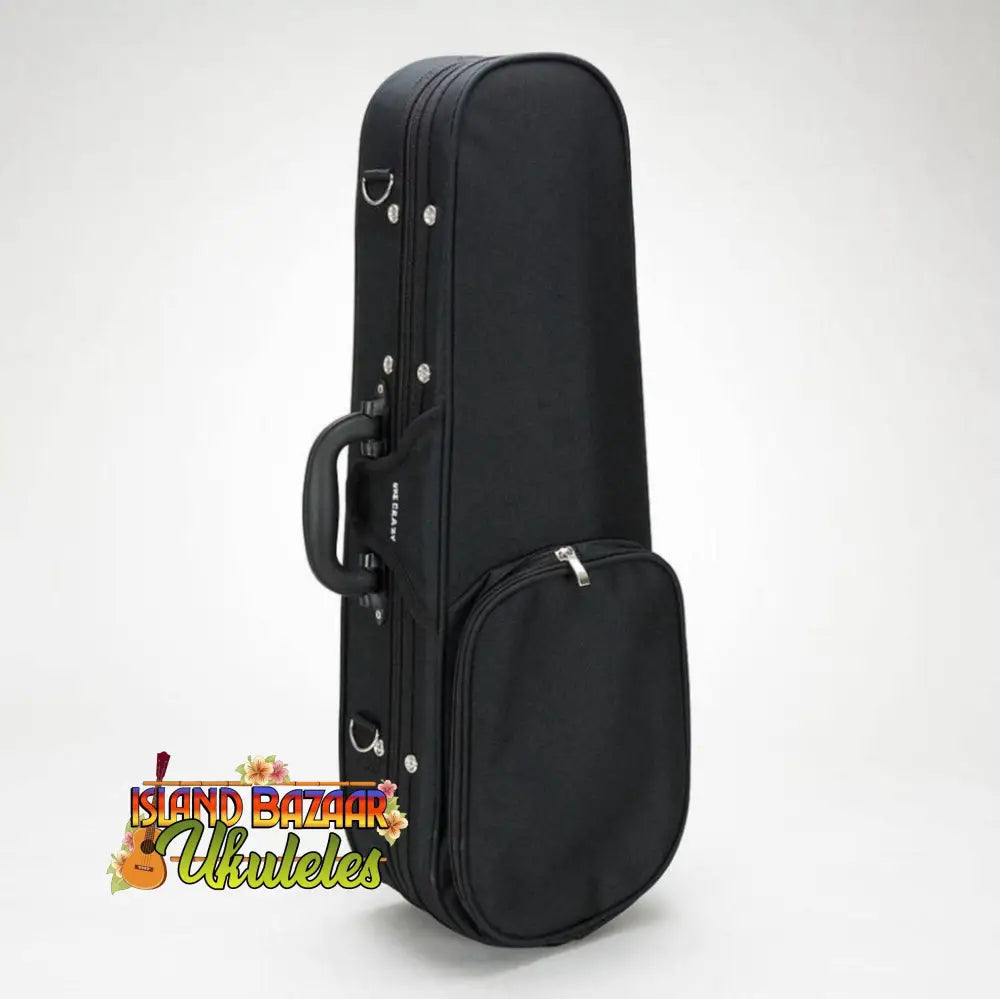 Black hardshell violin case with side pocket for Kala Baritone Ukulele Hard Foam Case