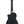 Black acoustic bass guitar back view of Kala Black Journeyman U-Bass with gig bag