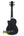 Black acoustic bass guitar back view of Kala Black Journeyman U-Bass with gig bag