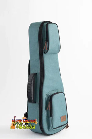 Mint green padded concert ukulele case with black zippers for Kala Deluxe Concert