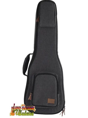 Black padded guitar gig bag with shoulder straps for Kala Deluxe Tenor in Goat Rock Gray