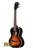 Sunburst Kala Flame Maple Tenor Ukulele Tobacco Burst with dark wood fretboard