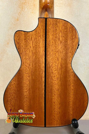 Kala Gloss Spruce Top Mahogany Back Cutaway Tenor Ukulele with symmetrical grain patterns