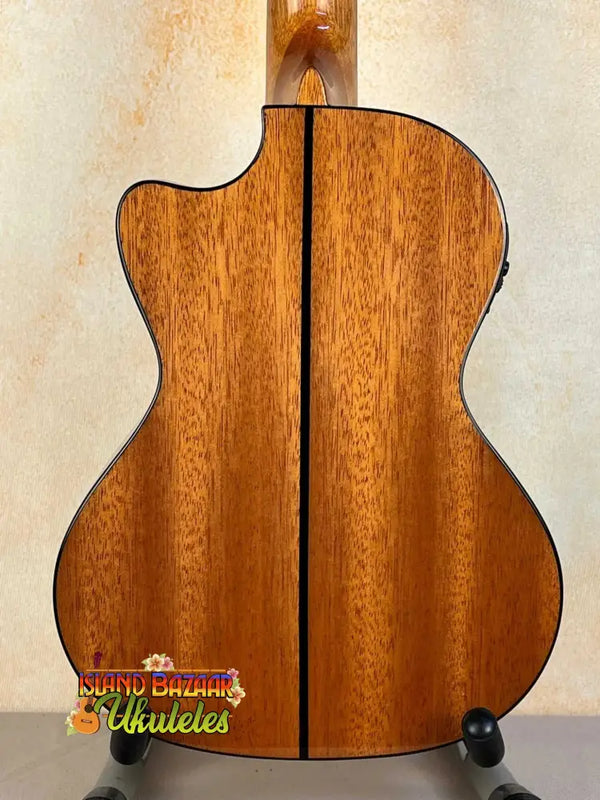 Kala Gloss Spruce Top Mahogany Back Cutaway Tenor Ukulele with symmetrical grain patterns