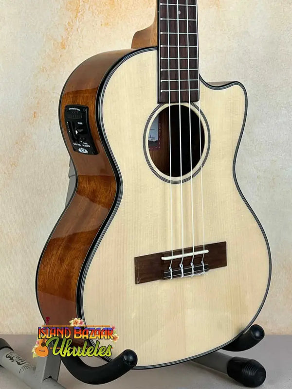 Kala Gloss Spruce Top Cutaway Tenor Ukulele with Natural Spruce and Walnut Sides