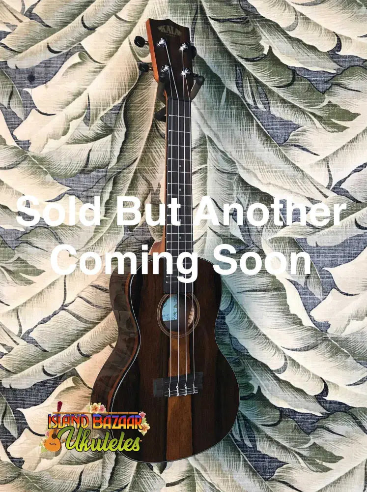 Dark wooden Kala Ziricote Tenor Ukulele with four strings and inches fingerboard width