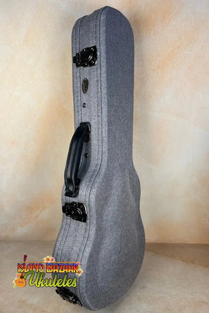 Grey hardshell guitar case with latches for Kala GTB-AT Baritone Ukulele Bag