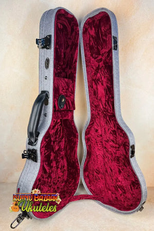 Empty Kala GTT-AT Tenor Ukulele Bag with luxurious red velvet lining interior