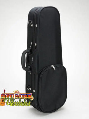 Black hardshell tenor ukulele case with side pocket for Kala Hard Foam protection