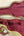 Burgundy velvet-lined guitar case with gold trim for Kala KA-8 Eight-String Tenor Ukulele