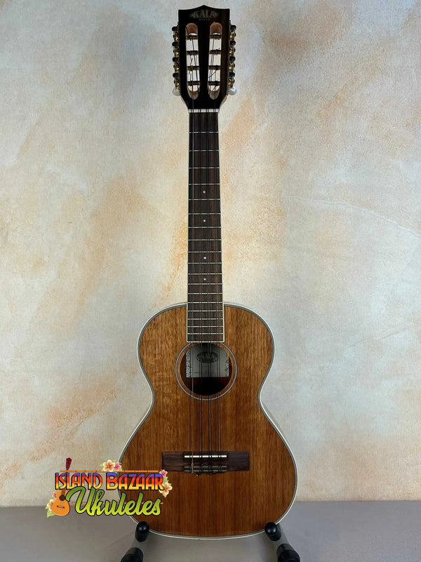 Kala KA-8 Eight-String Tenor Ukulele with natural wood finish and hardshell case