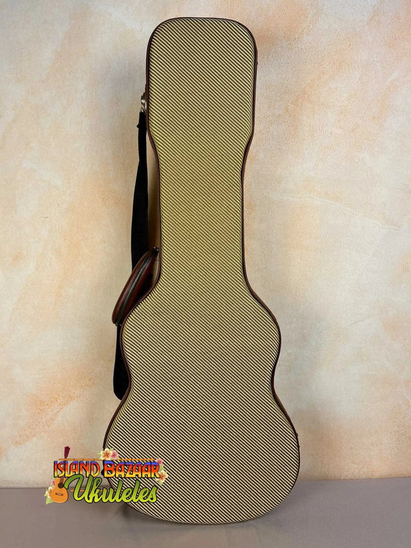 Tweed-patterned guitar case with dark straps for Kala KA-8 Eight-String Tenor Ukulele