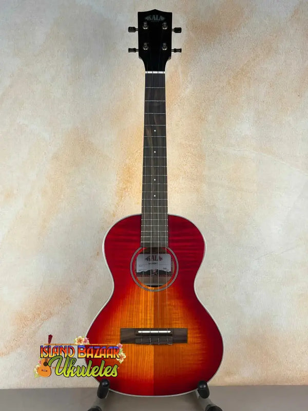 Red and orange sunburst Kala KA-FMCB-T Gloss Flame Maple Cherry Burst Tenor Ukulele