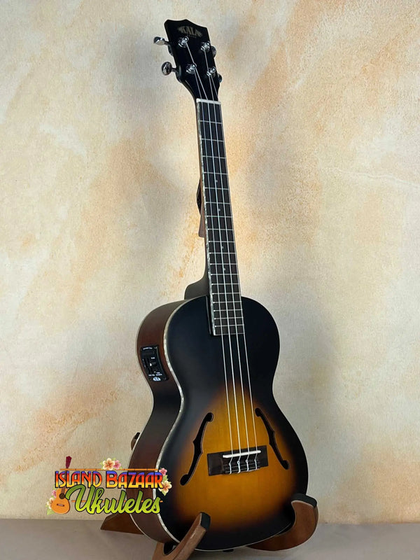 Sunburst Kala KA-JTE-2TS Archtop Tenor Ukulele with f-holes and four strings