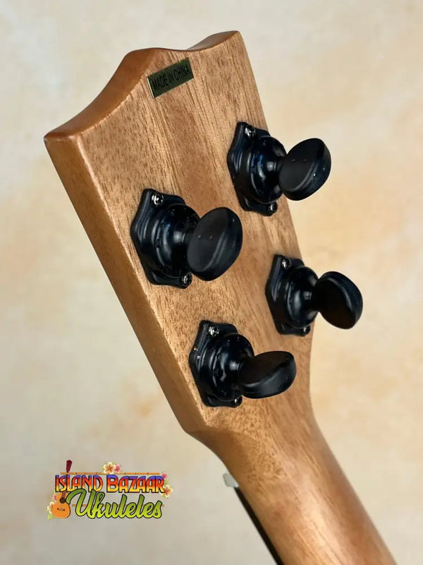 Wooden guitar headstock with black tuning pegs for Kala KA-SCAC-T-CE Tenor Ukulele