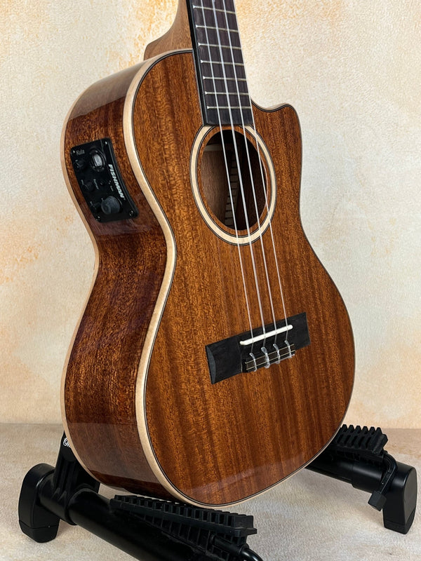 Kala KA - SMH - TG - CE Tenor Electric Ukulele - Solid Mahogany & Warm Tone - Island Bazaar Ukes