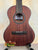 Mahogany tenor ukulele with dark wood grain and black bridge, Kala KA-SMHT Tenor Ukulele