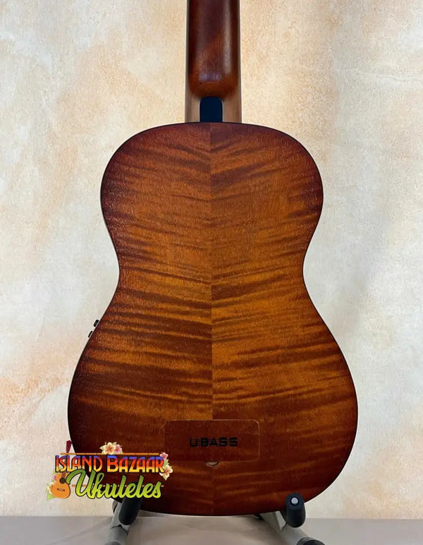 Classical acoustic guitar with a rich brown finish for Kala Left-Handed U-Bass Ukulele