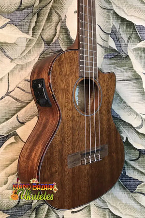 Wooden acoustic-electric Kala Mahogany Tenor Cutaway Ukulele w/EQ Model KA-SMHTE-C