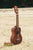 Brown wooden Kala Makala-Series Satin Mahogany Soprano Ukulele Model MK-S on sand