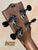 Wooden guitar headstock with black tuning pegs on Kala Solid Spruce Tenor Ukulele Striped