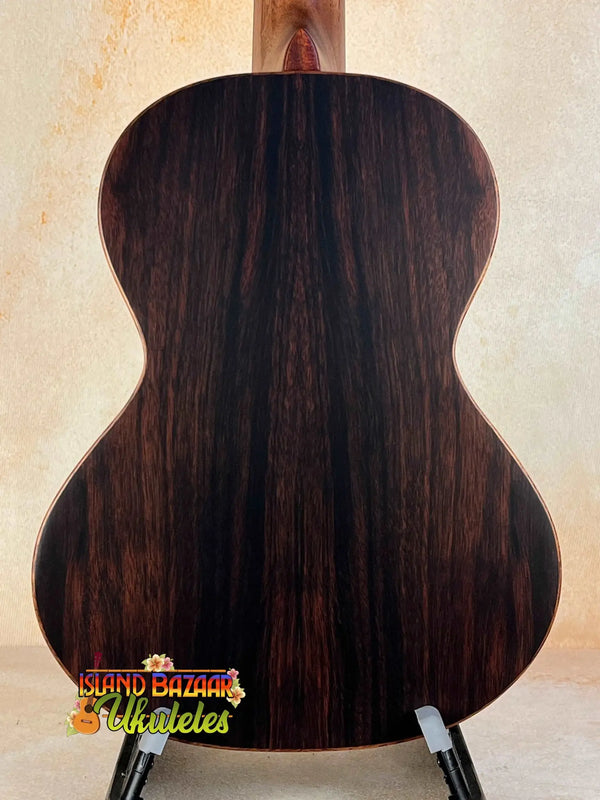 Back panel of Dark Rosewood on Kala Solid Spruce Top Tenor Ukulele Striped KA-SSEBY-T