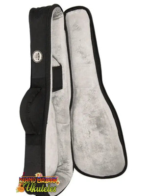 Black Kala Tenor Ukulele Gig Bag from Transit Series with light gray interior padding