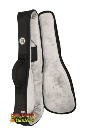 Black Kala Tenor Ukulele Gig Bag from Transit Series with light gray interior padding