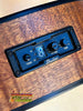 Electronic control panel with tuner and tone knobs on Kala U-BASS® Ukulele Exotic Mahogany