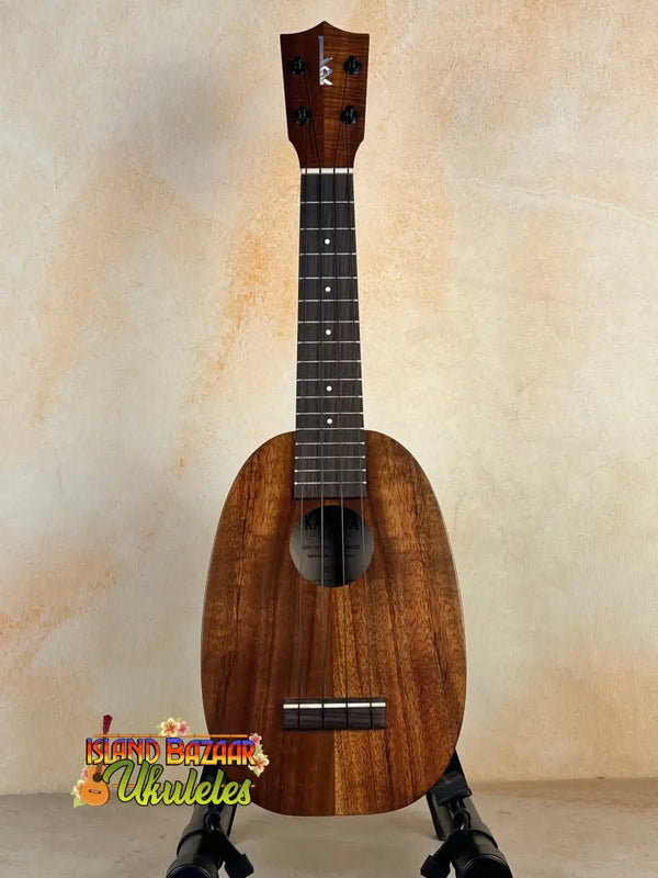 Kamaka HP-1 Pineapple Soprano Ukulele with solid Hawaiian koa and dark wood grain finish