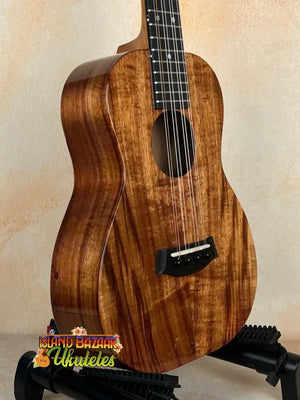 Beautiful Koa wood Kanile’a Eight String Tenor Ukulele with deluxe gig bag